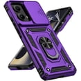 thumbnail image 1 of for Motorola Edge 2024 Case with Slide Camera Cover HD Screen Protector [Military Grade Drop Tested] Magnetic Ring Holder Kickstand Protective Phone Case for Motorola Moto Edge 2024, Purple, 1 of 17