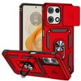thumbnail image 1 of for Motorola Edge (2024) Rugged Phone Case with Sliding Camera Cover, Kickstand TPU Bumper Drop Proof Durable Military Grade Protective Case Cover for Motorola Edge (2024), Red, 1 of 9