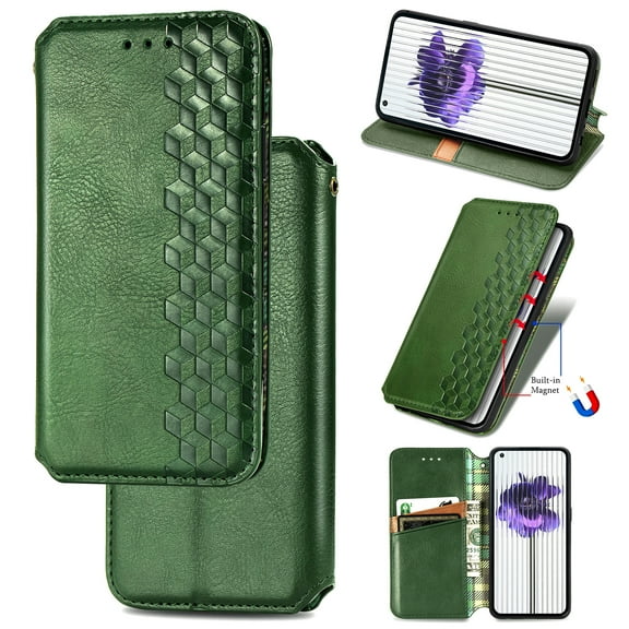 for Motorola Edge (2024) Wallet Case with RFID Blocking Credit Card Holder, PU Leather Magnetic Closure Flip Kickstand Shockproof Cover Women Men For Motorola Edge (2024) Phone case,Green
