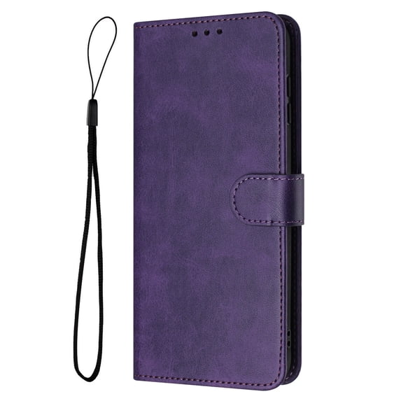 For Motorola Edge (2024) phone Wallet Case, PU Leather Flip Phone Case Wallet Cover with Card Slot Holder Kickstand with Hand Strap for Motorola Edge (2024) Shockproof Rugged Phone Case,Purple