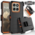 thumbnail image 1 of For Motorola Edge 2025 Case with Holster Belt Clip, Military Grade Drop Tested Full Body Protection Shockproof Heavy Duty Kickstand Cell Phone Case Defender Cover for Motorola Edge 2025 - Orange, 1 of 10