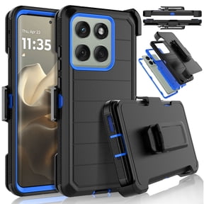 For Motorola Edge 2025 Case with Holster Belt Clip, Military Grade Drop Tested Full Body Protection Shockproof Heavy Duty Kickstand Cell Phone Case Defender Cover for Motorola Edge 2025 - Blue