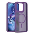 thumbnail image 1 of for Motorola Edge (2025) Case: Magnetic Translucent Matte Shockproof Slim Compatible with MagSafe - Military Grade Drop Proof Hard Back Anti-Fingerprint Protective Cell Phone Cover,Darkpurple, 1 of 5