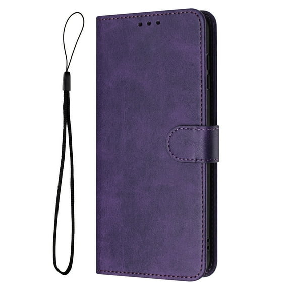 For Motorola Edge (2025) phone Wallet Case, PU Leather Flip Phone Case Wallet Cover with Card Slot Holder Kickstand with Hand Strap for Motorola Edge (2025) Shockproof Rugged Phone Case,Purple