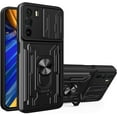 thumbnail image 1 of for Motorola Edge 30 Case Sliding Window Case with Card Holders, Cover with Slide Camera Protection Built-in Magnetic Kickstand Case for Motorola Edge 30 5G LJK Black, 1 of 9
