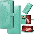 thumbnail image 1 of for Motorola Edge 40 Neo Leather Phone Case, 3D Carved Relief Flower Lace Pattern Folio Flip Cover Kickstand, Floral Card Holder Cash Slot, Magnetic Clasp, Hand Wrist Strap, 1 of 8