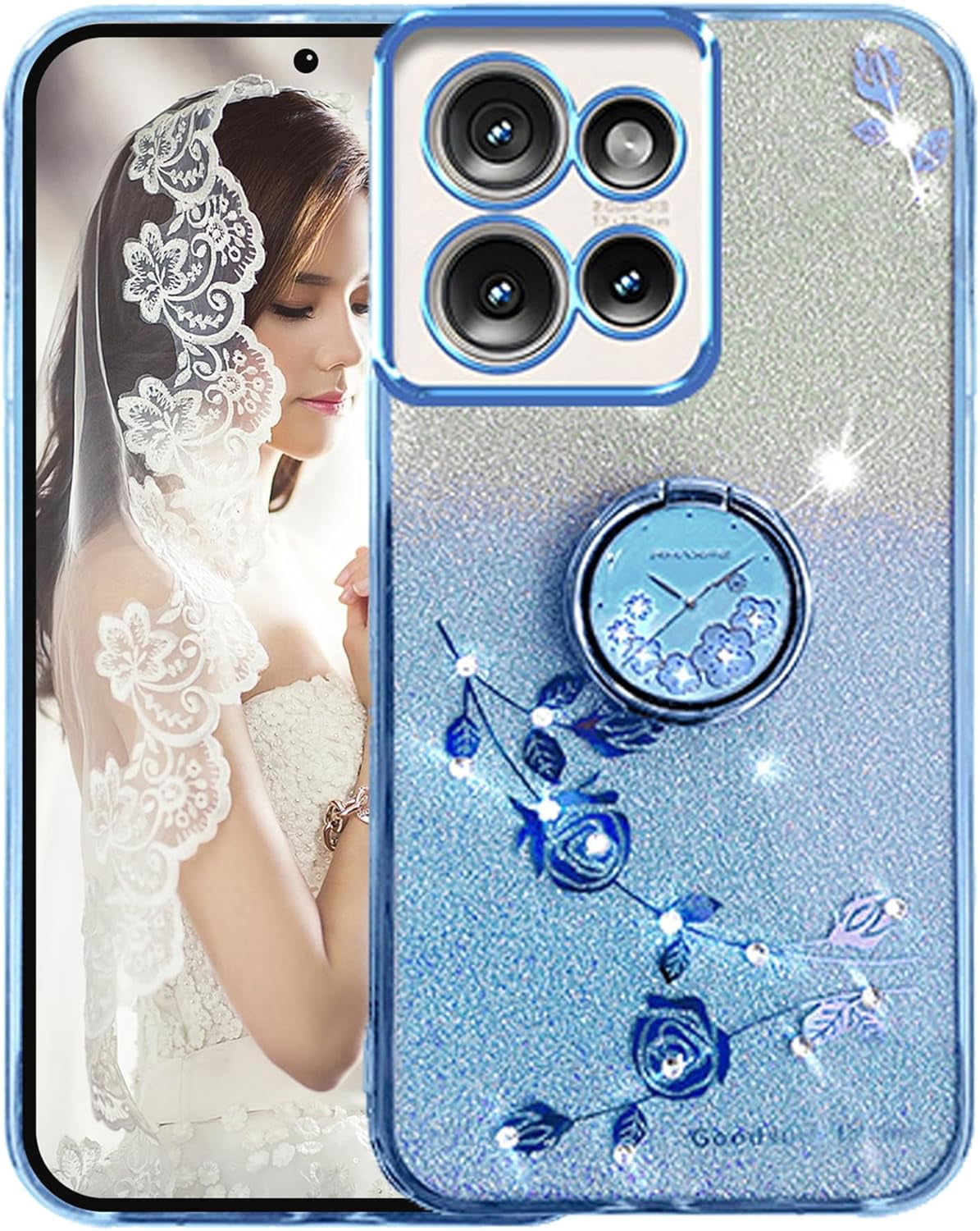 Custodia Per Huawei Mate 10 Pro Con Strass E Pietre Lucenti – Cover Morbida In TPU, Effetto Glitter E Bling, Colore Rosa