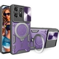 thumbnail image 1 of for Motorola Edge 50 Pro  Case with Magnetic Ring Kickstand, Rugged Military Grade Shockproof Heavy Duty Case with Slide Camera Lens Cover for Motorola Edge 50 Pro JS-Purple, 1 of 8