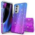 thumbnail image 1 of Motorola Edge Plus 2022 Case, Motorola Edge Plus 5G UW Case, Rosebono Hybrid Glitter Cover Protection Case For Motorola Edge Plus 2022 (Blue/Purple), 1 of 4