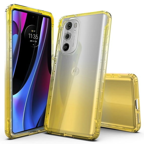 Motorola Edge Plus 2022 Case, Motorola Edge Plus 5G UW Case, Rosebono Hybrid Gradient Protection Case For Motorola Edge Plus 2022 (Yellow)