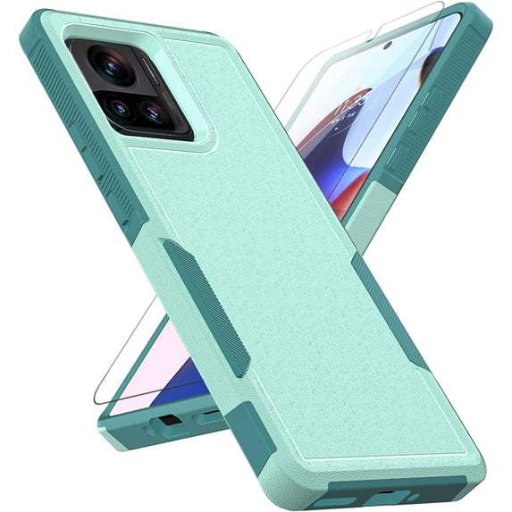 for Motorola Edge Plus 2023 Case: Dual Layer Protective Heavy Duty Cell Phone Cover Shockproof Rugged with Screen Protector - Military Protection Bumper Tough - Motorola Moto Edge+ Plus 2023, Green