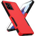 thumbnail image 1 of for Motorola Edge Plus 2023 Case: Dual Layer Protective Heavy Duty Cell Phone Cover Shockproof Rugged with Screen Protector - Military Protection Bumper Tough - Motorola Moto Edge+ Plus 2023, Red, 1 of 15