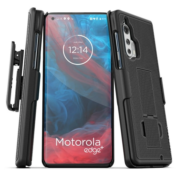 Motorola Edge Plus Belt Clip Case (2020 DuraClip) Ultra Slim Cover with Holster for Moto Edge+ (Black)