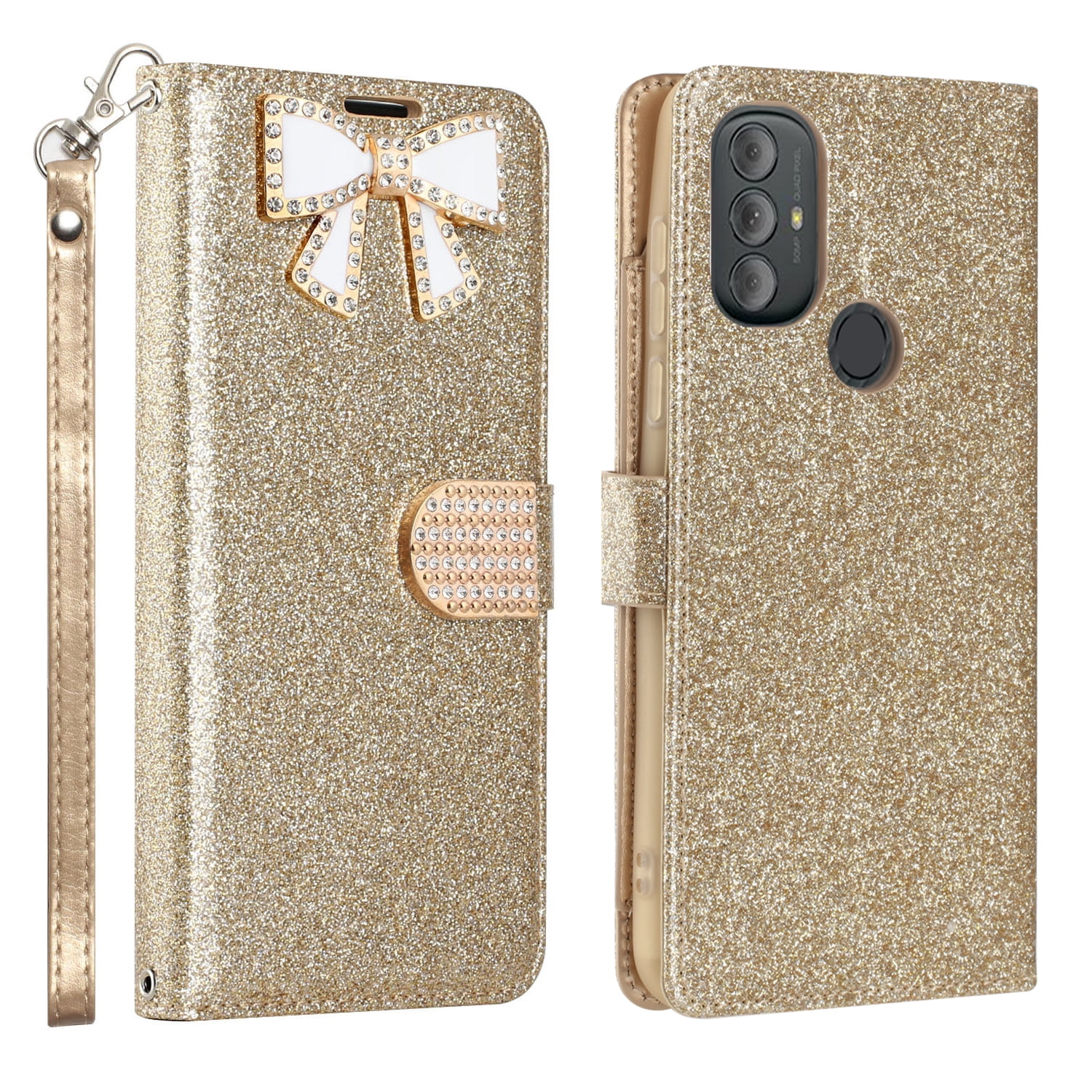 0804 Case Motorola G Play 2023 Case, Full Protection Sparkle Diamond Stand ...