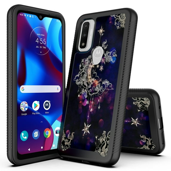 Rosebono Hybrid Graphic Design Hard Back Cover Cell Phone Case for Motorola G Power 2022, Wiccan