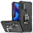 thumbnail image 1 of Motorola G Power 2022 Case, Moto G Pure Case, Moto G Play 2022/2023 Case, Rosebono Hybrid Armor Case With Adjustable Integrated 360 Degree Rotating Ring Kickstand For Motorola G Power 2022 (Black), 1 of 5