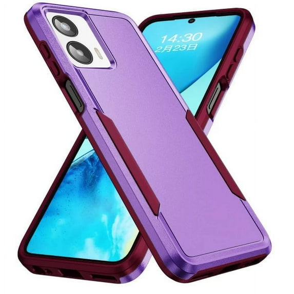 Motorola G Power 2023 Heavy Duty Military Grade Hard Protection Shock Proof Grip for Motorola G Power 2023, Purple