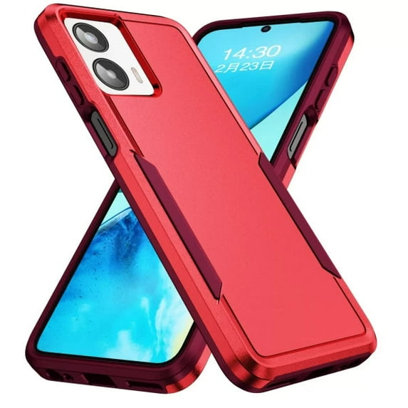 Motorola G Power 2023 Heavy Duty Military Grade Hard Protection Shock Proof Grip for Motorola G Power 2023, Red