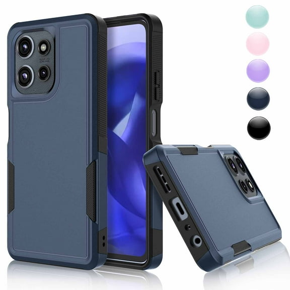 For Motorola G Power 5G 2025 Case, 2 in 1 PC Phone Case for Moto G Power 5G 2025 Case, Njjex Heavy Duty Rubber & Rugged Shockproof Full Body Protection Case Cover - Blue