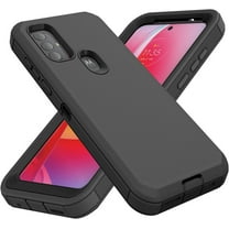 Motorola G Pure Heavy Duty Case, Shock Proof-Shatter Resistant - Rubber- Compatible for iPhone Motorola G Pure, Color Black - By Entronix