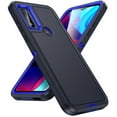 thumbnail image 1 of for Motorola G Pure/Moto G Power 2022 Phone Case, Hybrid Hard PC Back + Silicone EVA Shockproof Protective Dustproof Non-Slip Heavy Duty Rugged Phone Case Cover for G Pure/Moto G Power 2022, Blue, 1 of 7