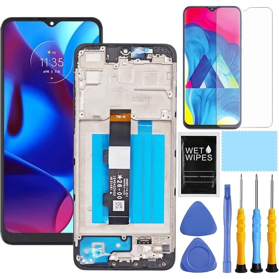 for Motorola G Pure Screen Replacement with Frame for Moto G Pure XT2163 XT2163-4 XT2163DL LCD Display Digitizer Touch Screen Assembly 6.5 Inch, Black