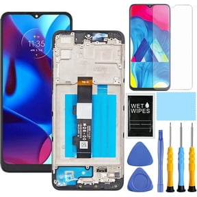 for Motorola G Pure Screen Replacement with Frame for Moto G Pure XT2163 XT2163DL XT2163-4 LCD Display Digitizer Touch Screen Assembly 6.5 Inch(Black)