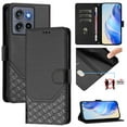 thumbnail image 1 of For Motorola G Stylus 5G (2025) PU Leather Flip Phone Case,With Shoulder Strap&Wrist Strap,Card Holder,Flip Folding Kickstand,Diamond Pattern Embossed,Shockproof RFID Blocking Wallet Case,Black, 1 of 11