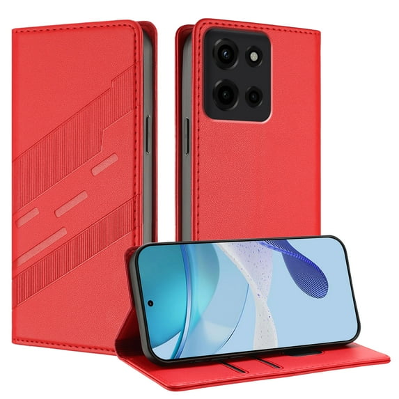 For Motorola G Stylus 5G (2025) PU Leather Wallet Phone Case,Exquisite Embossed Designing,Flip Folio Cover,With Kickstand Credit Card Holders Slots,Magnetic Closure Shockproof Phone Case,Red