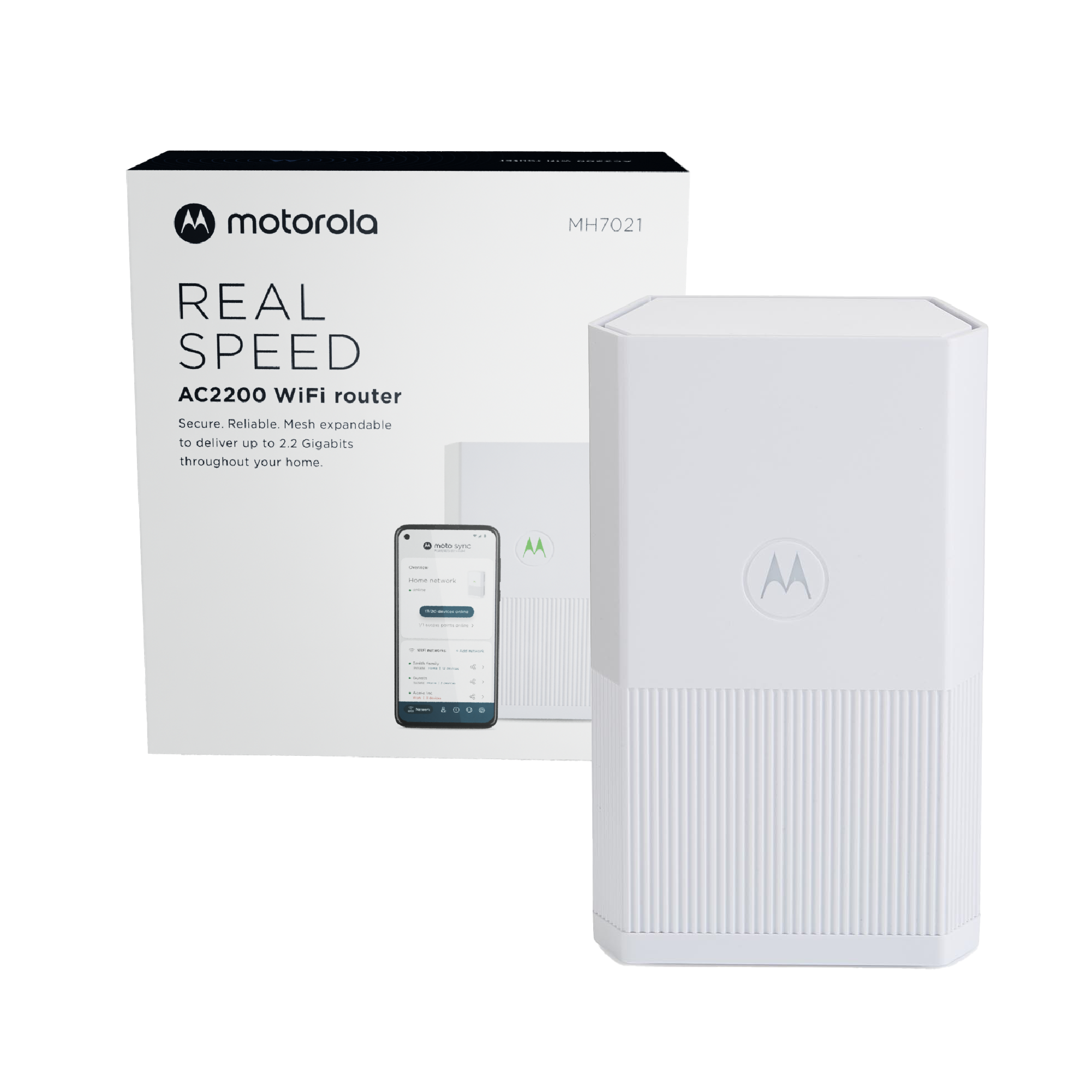 Motorola Gigabit Smart Home WiFi Router Coverage up to 2000 sq ft | WiFi Mesh System Compatible | AC2200 WiFi | Fast Setup, Security, Adblocking + Parental Controls with The Motosync app - image 1 of 7
