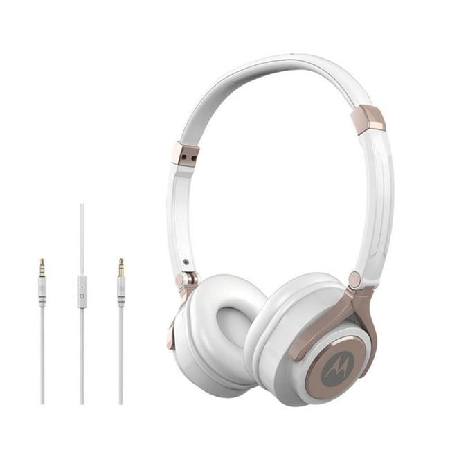 Motorola MO-SH005WH 3.5 mm Hands Free Wired Headphones Pulse 2 Premium Stereo with Remote & Mic - White