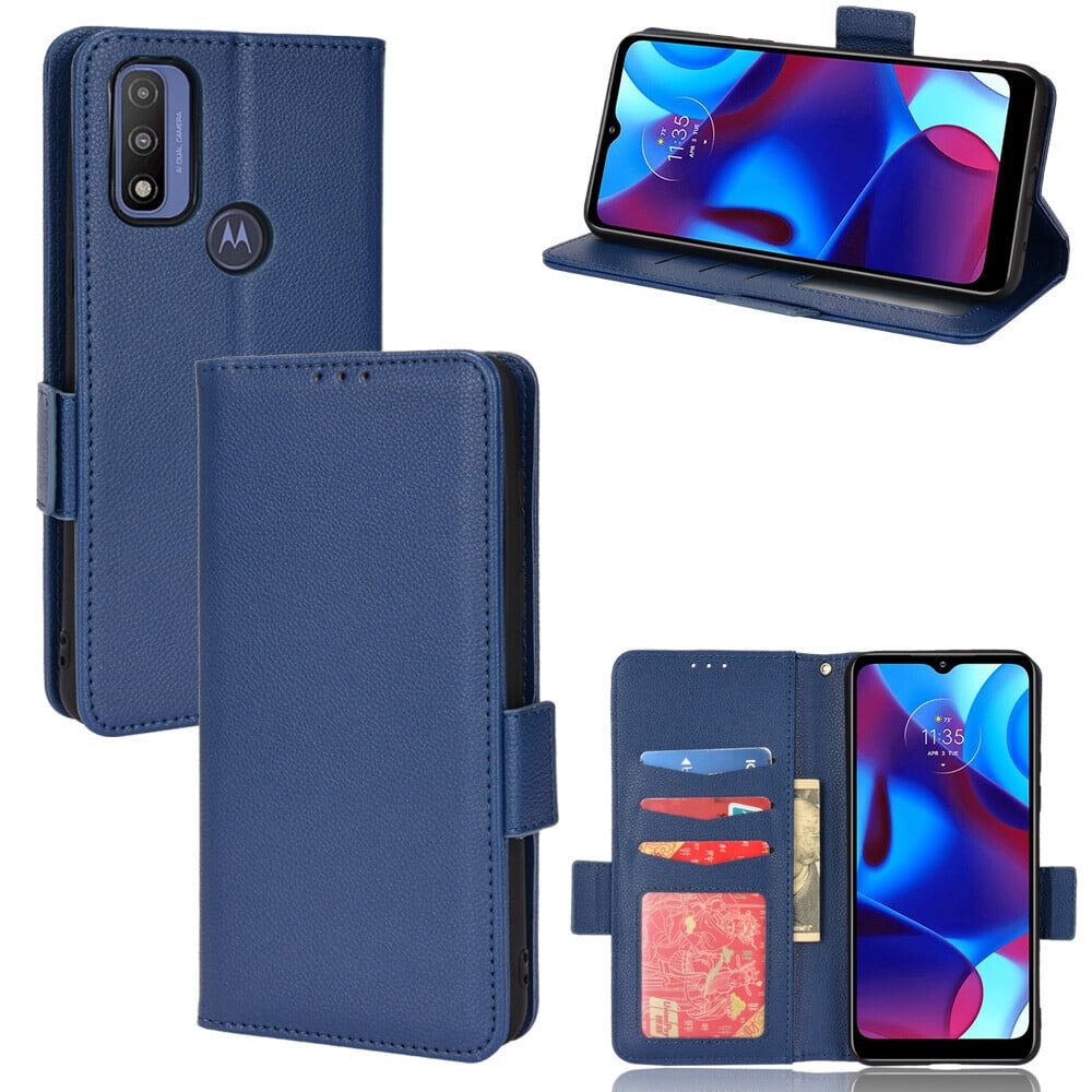 Custodia Portafoglio In Pelle Magnetica Con Supporto Per Moto G Pure - Copertina Flip In PU Con Slot Per Carte - 2