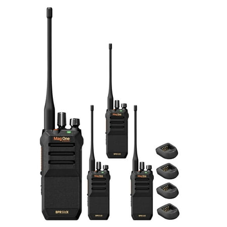 Motorola Mag One BPR50dX Two-Way Portable Radio VHF 5-watt Digital Analog 64 Channel (4-Pack)