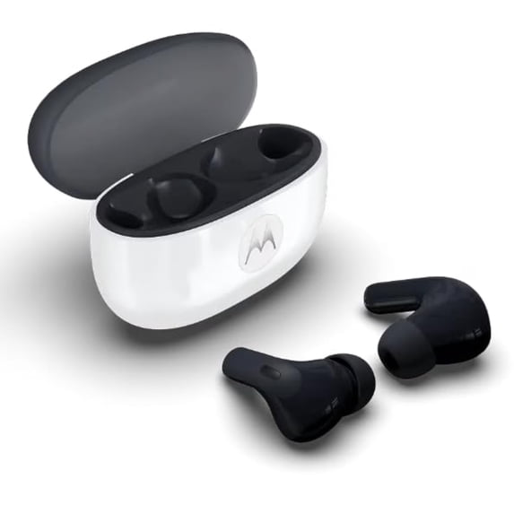 Motorola Moto Buds 2 In-Ear Headphones, 11mm Dynamic Drivers, Active Noise Cancellation, Bluetooth 6.0, Low-Latency HD Audio Pantone Carbon