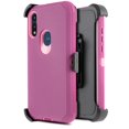 thumbnail image 1 of for Motorola Moto E (2020) Moto E7 Phone Case Dual Layer Full-Body Rugged Clear Back Case Drop Resistant Shockproof Case with Built In Screen Protector (Purple Rose), 1 of 4