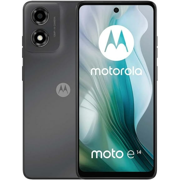 Motorola Moto E14 6.5” IPS LCD 90Hz Display | 64GB 2GB RAM Factory Unlocked Cell Phone (Brand New – International Version)