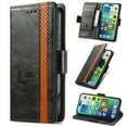 thumbnail image 1 of for Motorola Moto E20/E30/E40 Leather Phone Case Wallet Folio Flip Cover Casual Business, [RFID Blocking] Multi Hidden Anti-theft Card Holder Cash Slot, Side Magnetic Buckle, Stand Support, 1 of 7