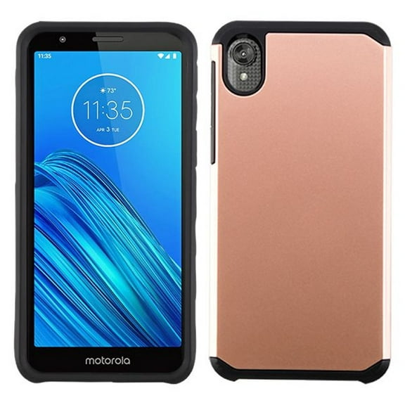 For Motorola Moto E6 Case, by Insten Astronoot Hard Plastic/Soft TPU Rubber Dual Layer [Shock Absorbing] Hybrid Case Cover compatible with Motorola Moto E6