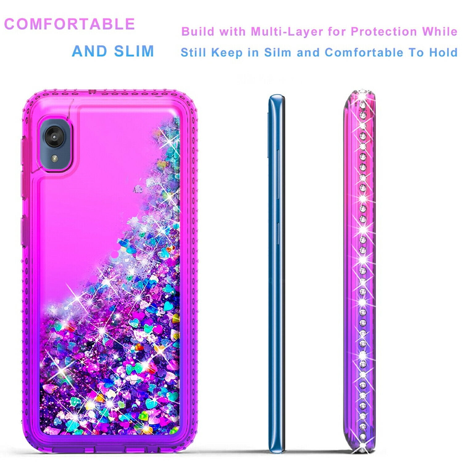 Glitter Moto E Plus Cover Motorola Moto E6 Case, [NOT FIT MOTO E6