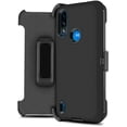thumbnail image 1 of for Motorola Moto E7 POWER Heavy Duty Holster Phone Case Dual Layer Full-Body Rugged Clear Back Case Drop Resistant Shockproof Case with Built In Screen Protector, 1 of 4
