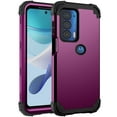 thumbnail image 1 of For Motorola Moto Edge 2021, Slim Dual Layer 3 in 1 Heavy Duty Protection Hybrid Hard PC Soft Silicone Rugged Bumper Anti Slip Full-Body Protective Cases For Motorola Moto Edge 2021, Purple, 1 of 7