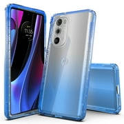 Motorola Moto Edge 2022 Case, Rosebono Hybrid Gradient Transparent Soft TPU Clear Skin Cover Protection Case For Motorola Moto Edge 2022 Blue