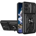 thumbnail image 1 of for Motorola Moto Edge 40 Case with Slide Camera Cover, Heavy Duty Protective with Ring Kickstand & Card Holder Cell Phone Case for Motorola Edge 40 LJK Black, 1 of 9