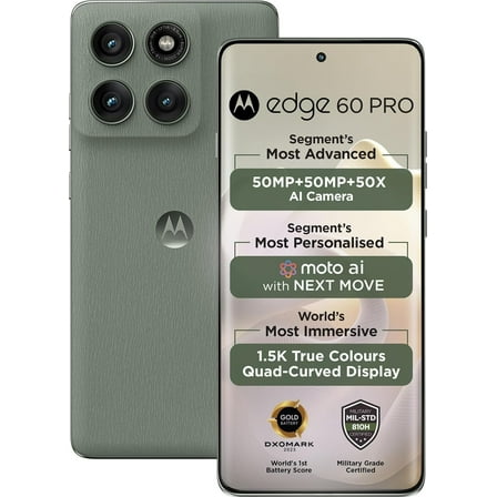 Motorola Moto Edge 60 Pro 5G Ai Tmobile Mint Tello & Global 512GB+12GB NFC 50MP Triple Cam Dual Sim 6.7" XT2507-1 Latino American Version Pantone Shadow