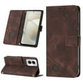 thumbnail image 1 of for Motorola Moto G (2025) Crossbody Wallet Case with Card Holder, Flip Folio Book Style Leather Shockproof Protective Phone Cover with Shoulder Strap for Motorola Moto G (2025), Brown, 1 of 8