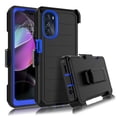 thumbnail image 1 of for Motorola Moto G 5G 2022 Case, Heavy Duty Rugged Defender Case with [Belt Clip Holster] [Built in Screen Protecotr], Shockproof Full Body Protection Kickstand Cover for Moto G 5G (2022) Blue, 1 of 8