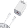 thumbnail image 1 of For Motorola Moto G 5G (2023) - 38W PD Home Charger, Fast Type-C 6ft Long Cable USB-C Power Cord QC3.0 Adapter 2-Port Wall for Motorola Moto G 5G (2023) Phone, 1 of 7