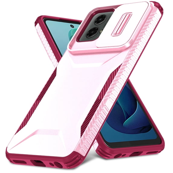 for Motorola Moto G 5G 2023 Case: Dual Layer Protective Heavy Duty Camera Lens Slide Cover Shockproof Rugged - Military Protection Bumper Tough Grip Phone Case For Motorola Moto G 5G 2023,Pink