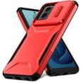 thumbnail image 1 of for Motorola Moto G 5G 2023 Case: Dual Layer Protective Heavy Duty Camera Lens Slide Cover Shockproof Rugged - Military Protection Bumper Tough Grip Phone Case For Motorola Moto G 5G 2023,Red, 1 of 7