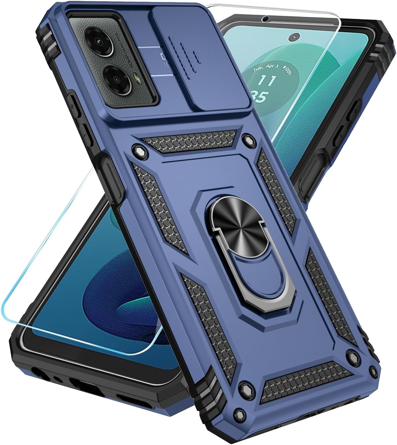 for Motorola Moto G 5G 2024 Case with HD Screen Protector & Slide
